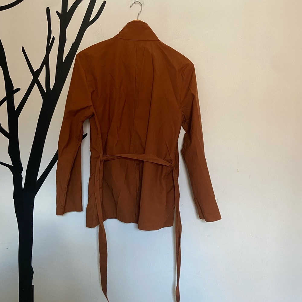 Garnet Hill short belted trench camel brown - Picture 3 of 9
